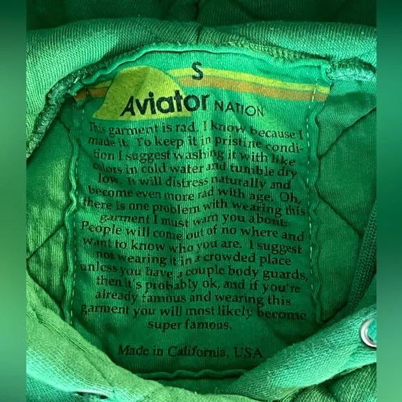 Aviator Nation Green Quilted Hoodie - Picture 7 of 15